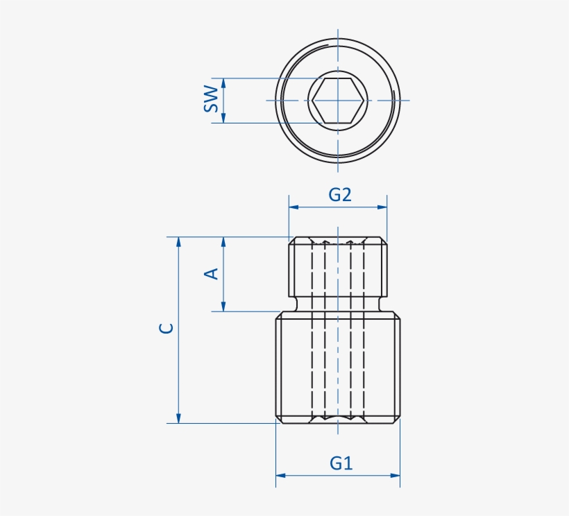 Reducing Bushes With Hex Socket Sz Ga- Mmi - Diagram, transparent png