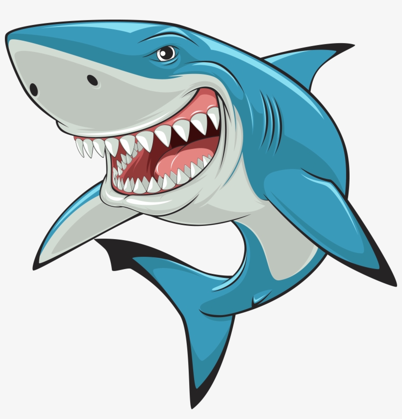 Download Vector Royalty Free Stock Hammerhead Great White Art Shark Cartoon 3793x3773 Png Download Pngkit