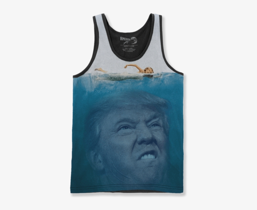 Jaws Trump Shark - Trump Riding Eagle Tank Top, transparent png