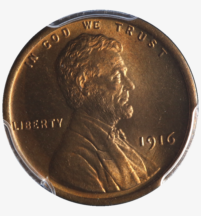 1916-p Lincoln Cent Pcgs Ms65rd Glowing Red Gem Great - Dime, transparent png
