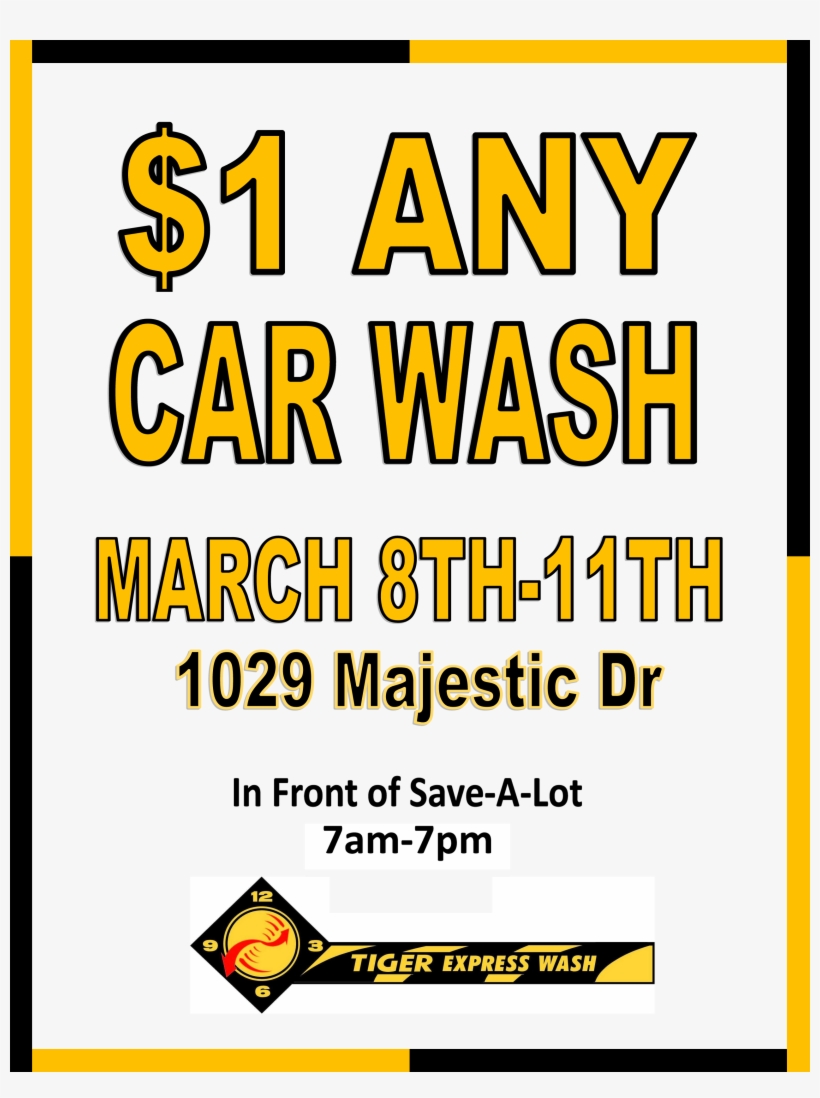 Any Wash At Tiger Express Today Thru Sunday Png Tiger - Tiger Express, transparent png