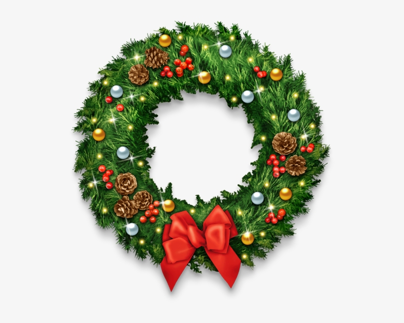 Colorful Wreath Christmas Hollyberries - Jpeg, transparent png