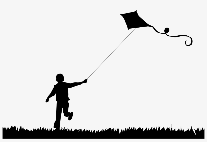 This Free Icons Png Design Of Boy Flying Kite Silhouette, transparent png