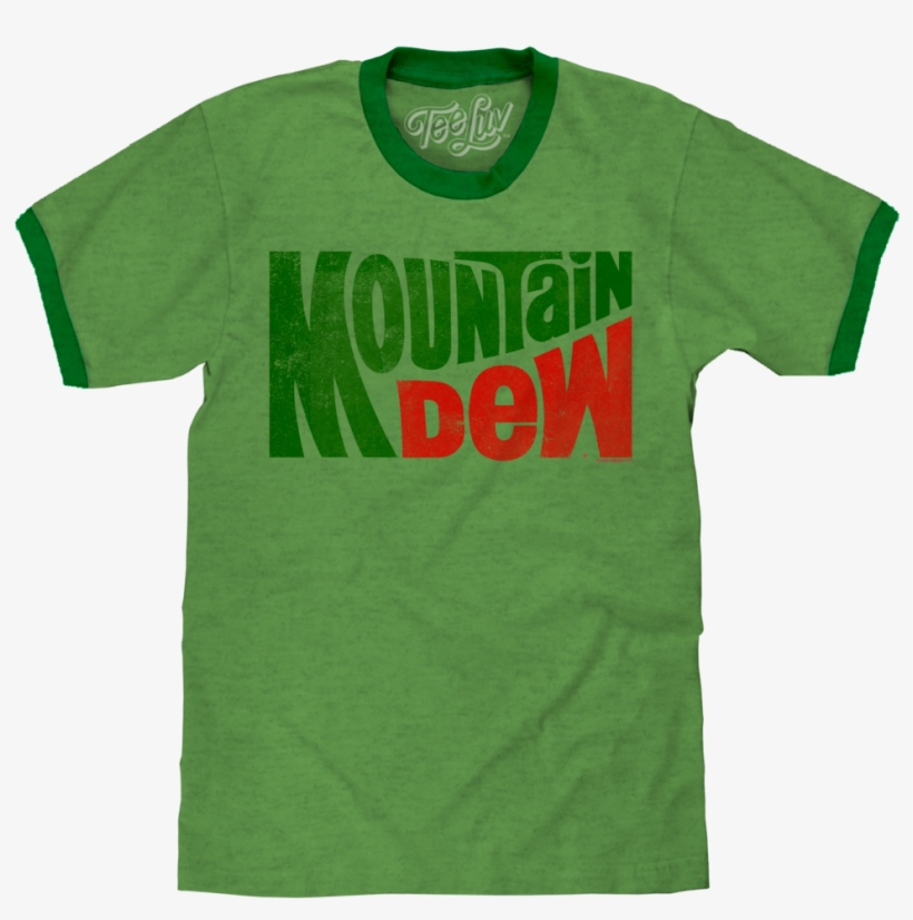 Vintage Mt Dew Ringer - Mountain Dew Neon Bright Green Tshirt Unisex Soda Drink, transparent png
