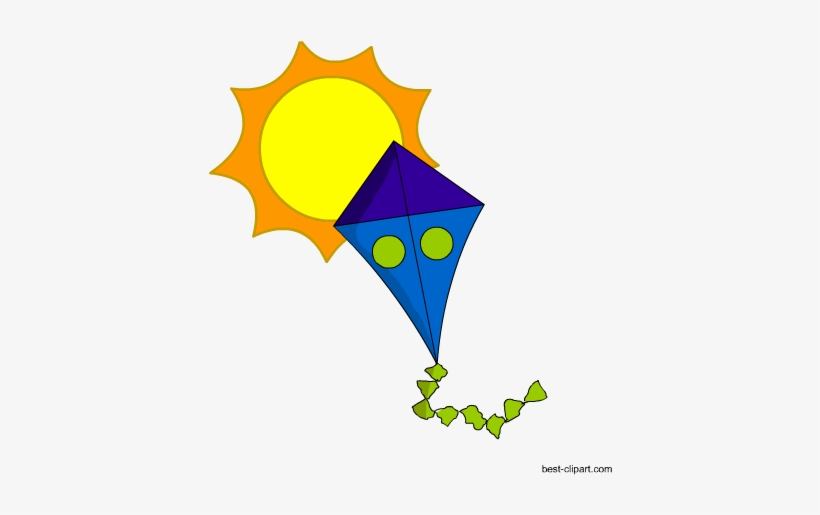 Kite And Sun Free Png Clipart - Clip Art, transparent png