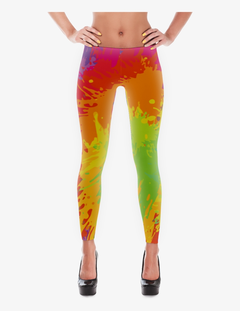 Paint Splatter Fun Leggings - Patterned Leggings, transparent png