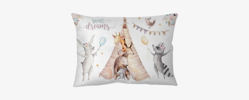 Cute Baby Giraffe, Deer Animal Nursery Mouse And Bear, - Boho Woodland Nursery Animals With Flower Headdress, transparent png