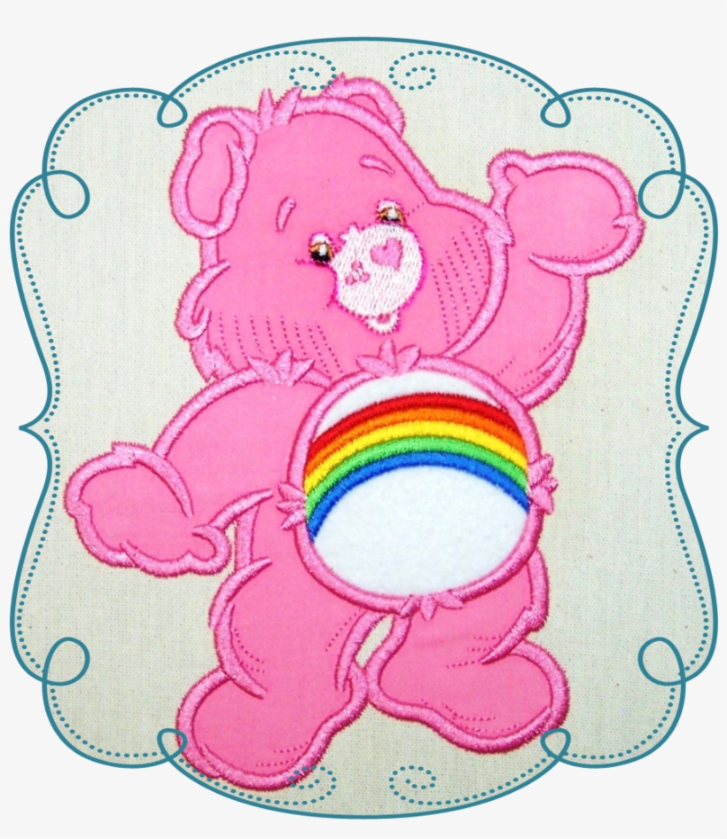 Colorful Cuddle Bear - Transparent Machine Embroidery Clipart, transparent png