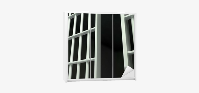 White Bar Jail Cell Perspective Unlocked Wardrobe Sticker - Johnson County Jail In Indiana, transparent png