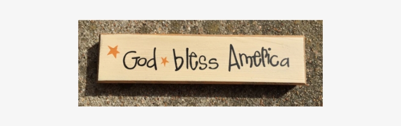Primitive Wood Block 1637gba God Bless America - Label, transparent png