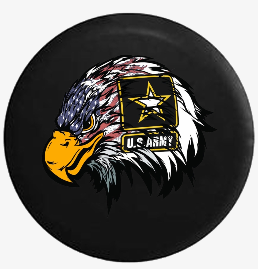 American Eagle Scowling Flag Feathers Military Jeep - Us Army, transparent png