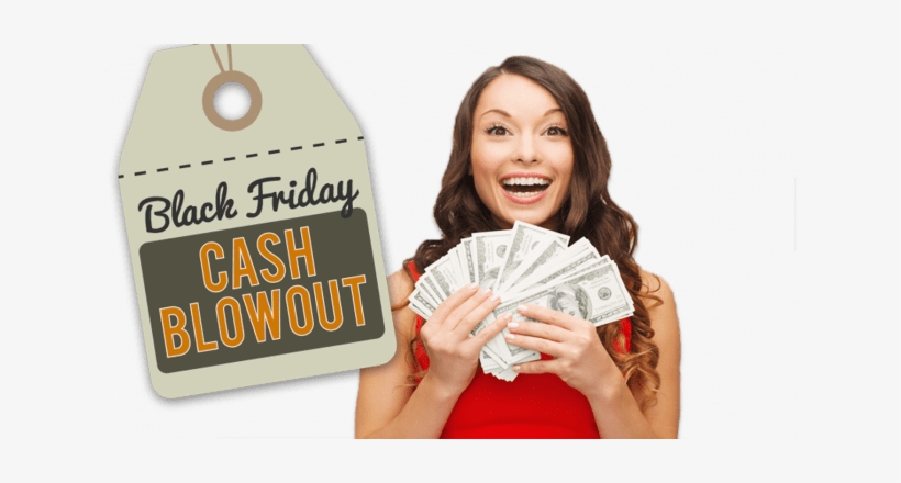 Black Friday Cash Blowout - Woman With Money Png, transparent png