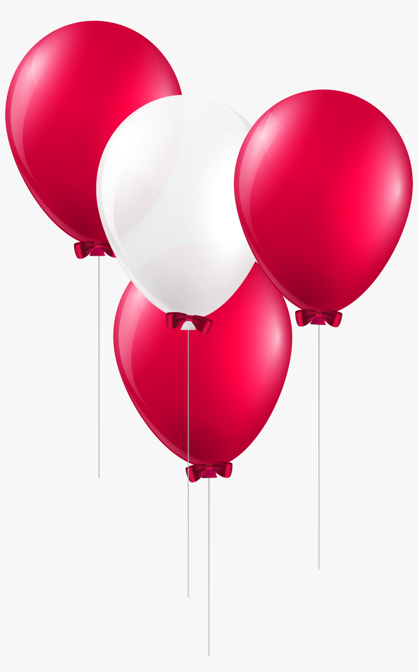 Red And White Balloons Png Clip Art Image - Red White Balloon Png, transparent png