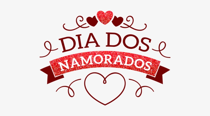 Dia Dos Namorados Greeting Card With Text And Hearts, - Valentine's Day, transparent png