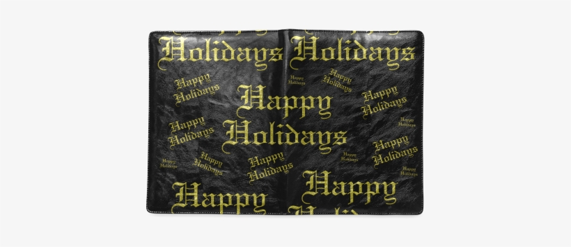 Golden Happy Holiday Text Custom Notebook B5 - Goldglücklicher Feiertagstext Bierdeckel, transparent png
