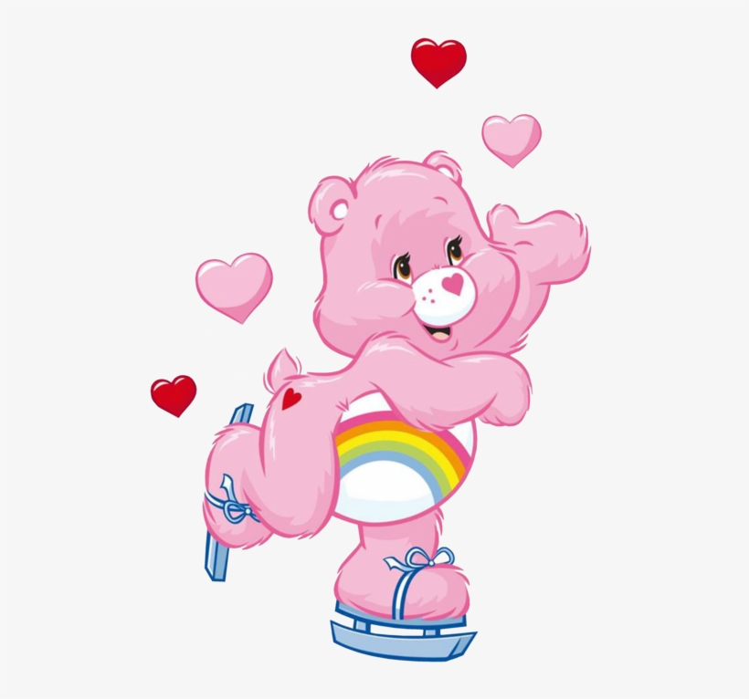 Cheer Bear Ice Skating - Care Bears Ice Skating, transparent png