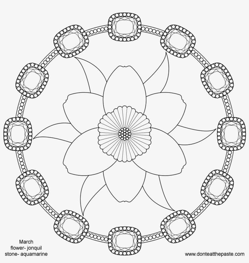 Don't Eat The Paste March Birthstone And Flower Mandala, transparent png