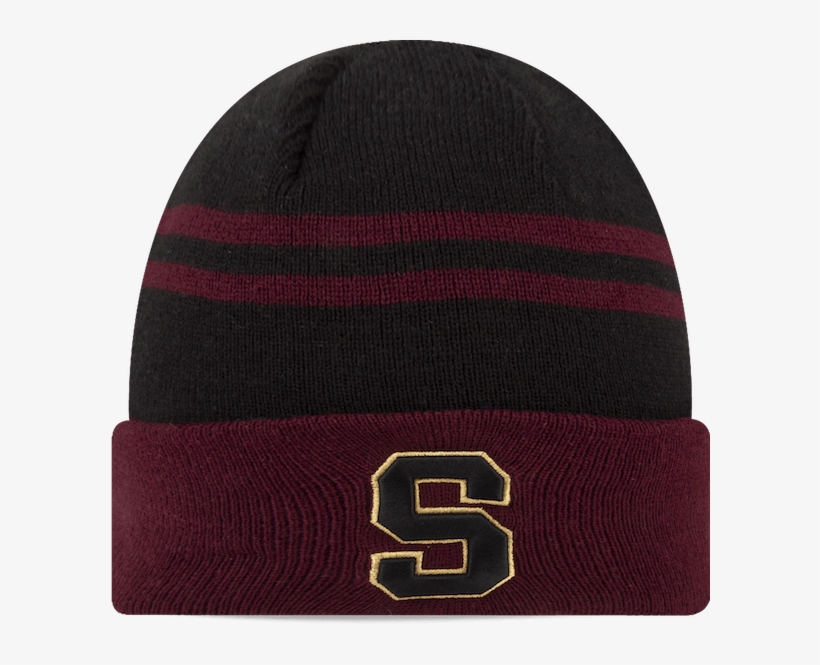 Saprissa Beanie Hat 2 Stripe Cuff Maroon - Black, transparent png