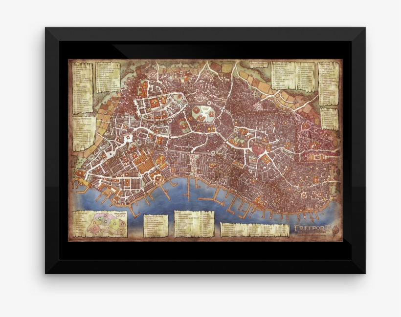 The City Of Adventure Map Framed Photo Paper Poster - Poster, transparent png