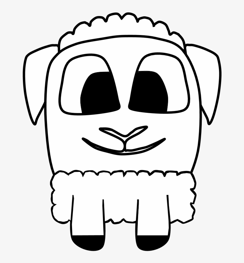 Sheep, Big Eyes, Black And White, Cartoon Animal, Png - Sheep, transparent png
