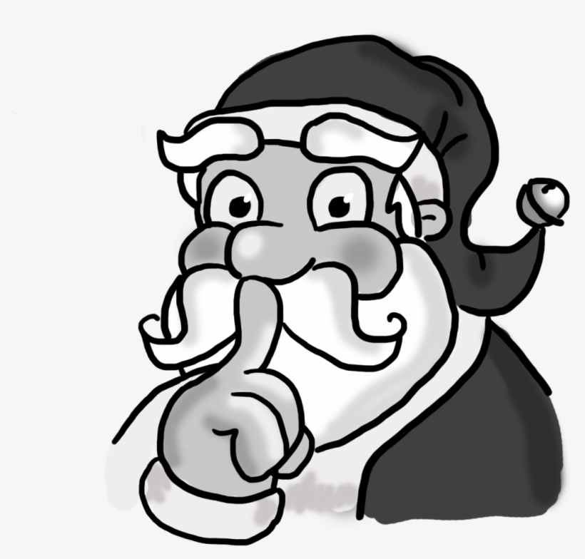 A Holiday Guide To Finding The Most Meaningful Secret - Secret Santa Black And White, transparent png