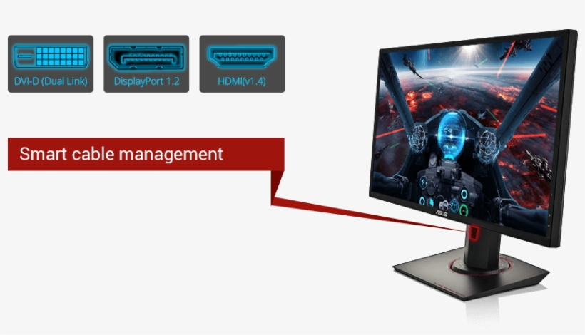 Asus Mg24uq 23.6" 4k Ultra Hd Ips Black Computer Monitor, transparent png