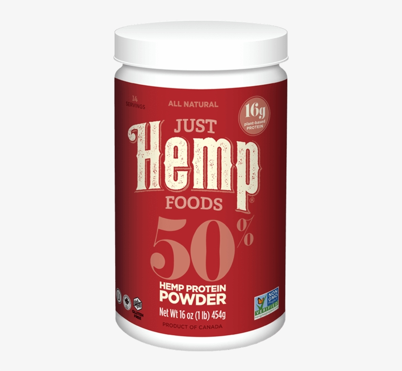 50% Canadian Hemp Protein Powder - Just Hemp Foods Hemp Protein Powder - 16 Oz, transparent png