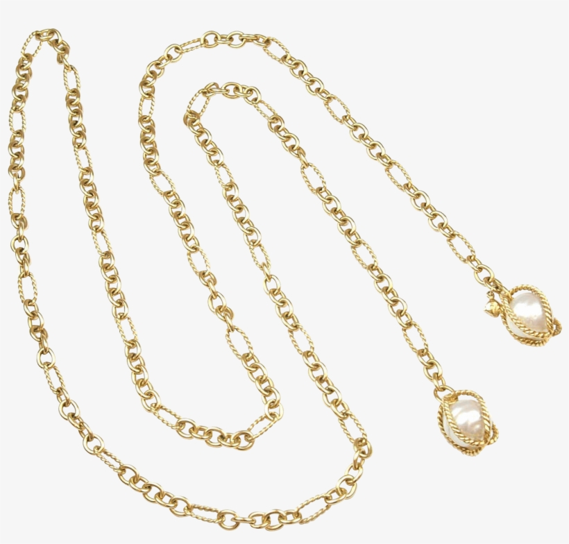 Cage Pearl Pendant Mermaid Png - David Yurman Gold Necklace, transparent png