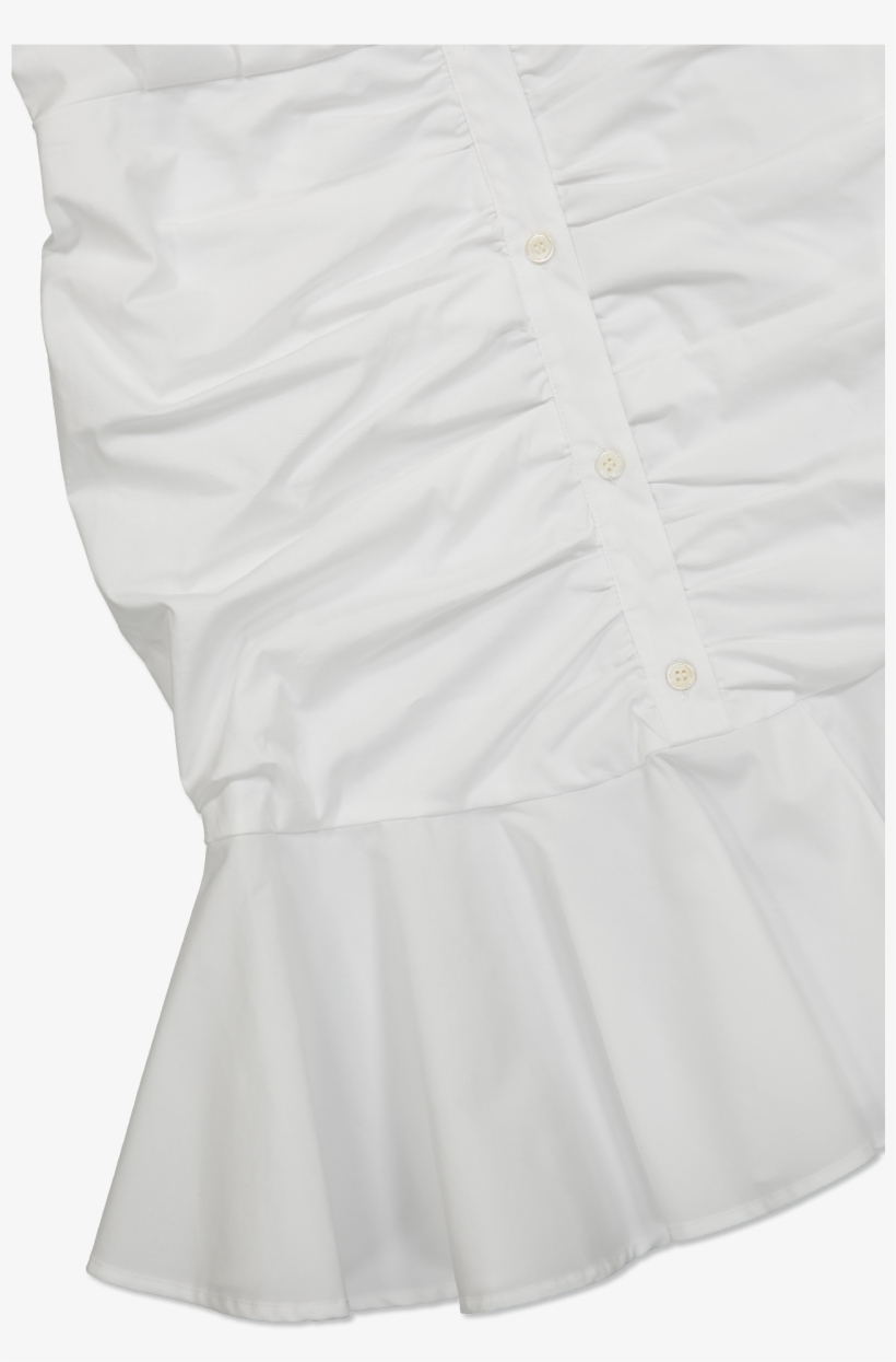 Bell Bottom Ruched Shirt Dress White - Cocktail Dress, transparent png