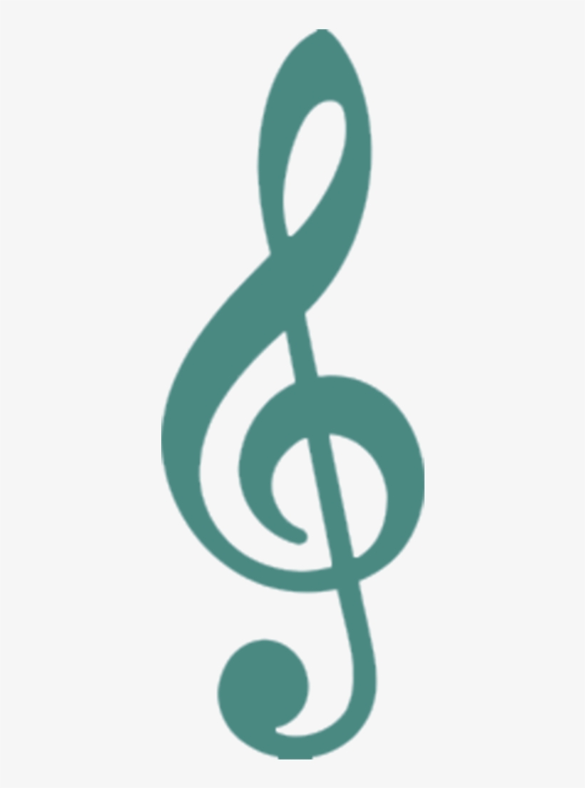 Green Music Notes Png - Treble Clef Simple, transparent png