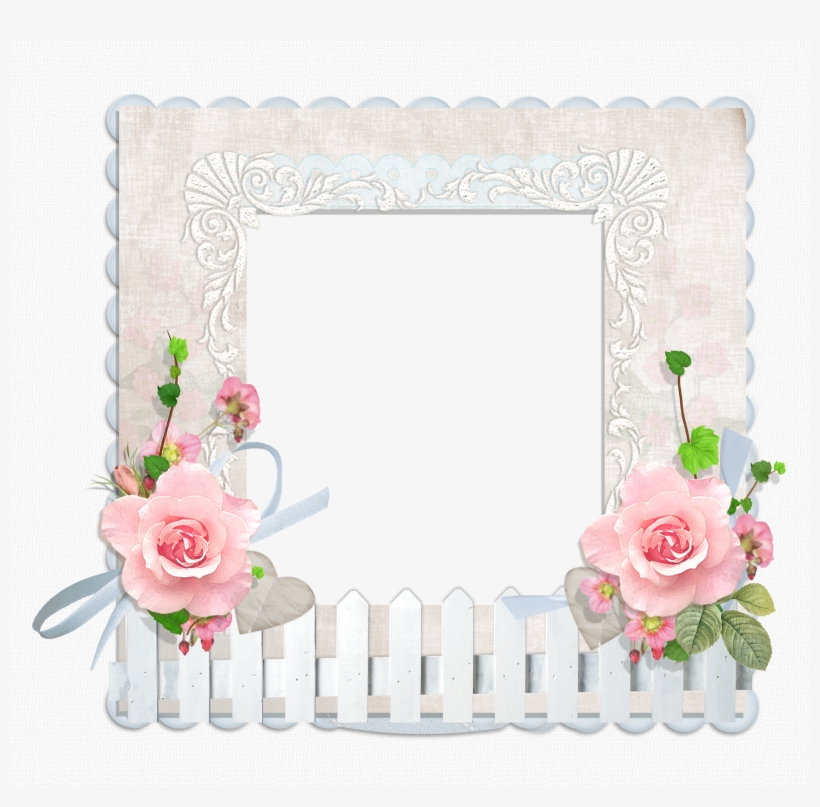 Pink Frame With Roses And Ribbon Gallery Yopriceville, transparent png
