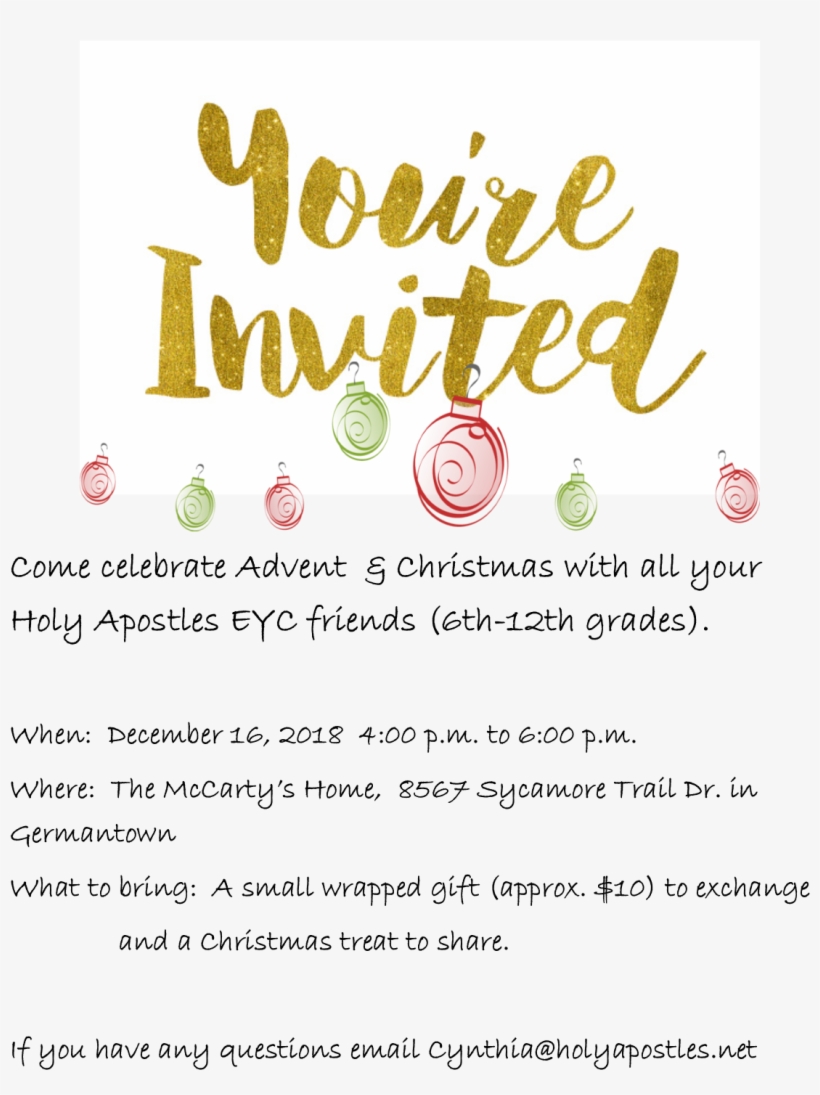 Eyc Christmas Party - You Are Invited Vector, transparent png