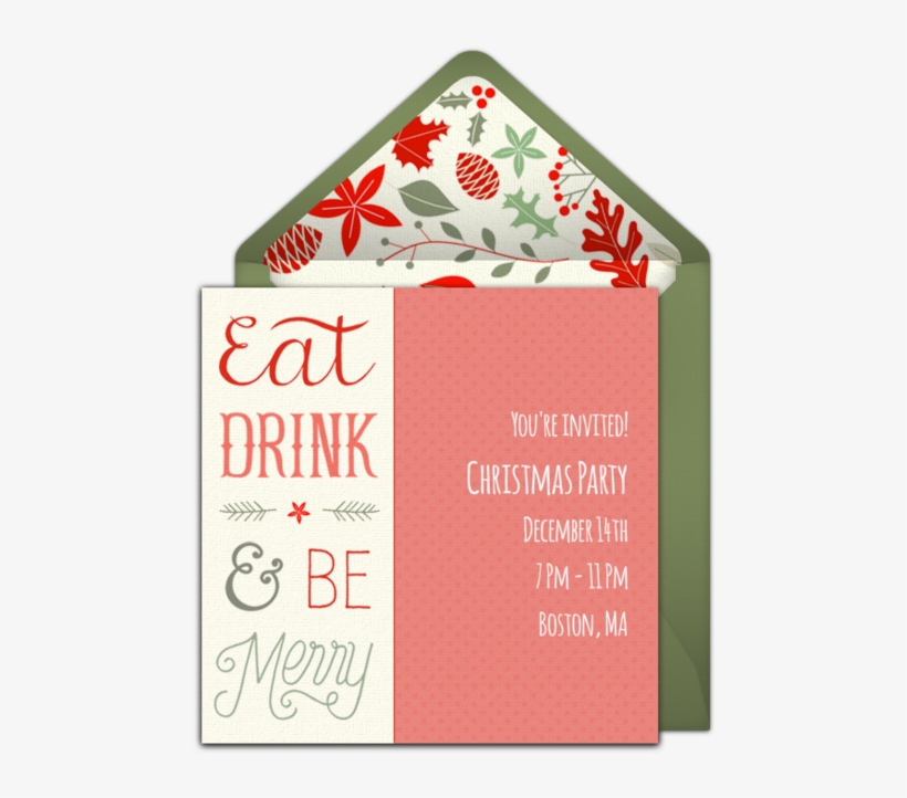 Eat, Drink & Be Merry Online Invitation - Party, transparent png