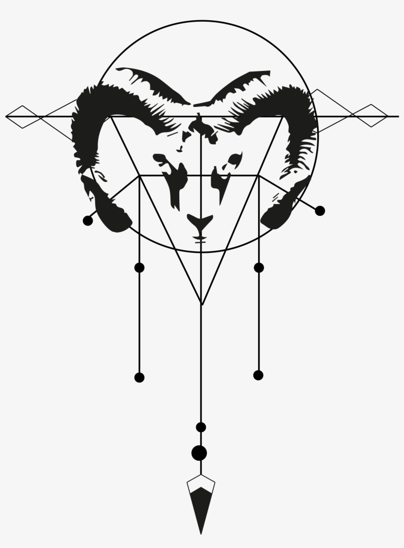 Goemetric Aries Tattoo Variation, transparent png