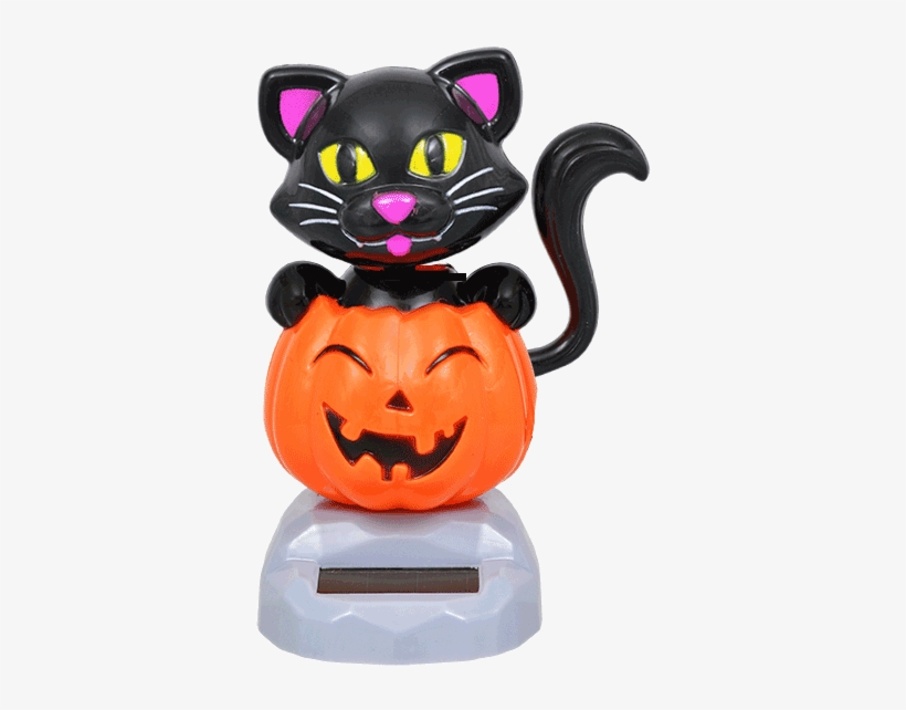 Bulk Plastic Solar-powered Dancing Cats With Pumpkins, - Greenbrier Solar Powered Dancing Halloween Black Cat, transparent png