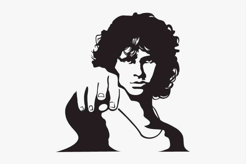 Jim Morrison - Jim Morrison Black And White Draw, transparent png