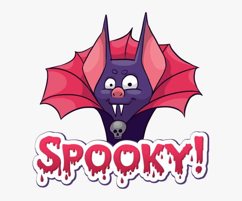 Bat With Big Dracula Fangs And Collar With The Word, - Word, transparent png