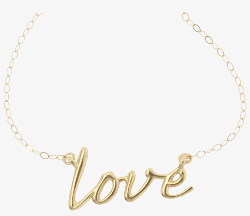 Simple Gold Chain For Girls - 14k Gold Love Necklace - Simple And Romantic, transparent png