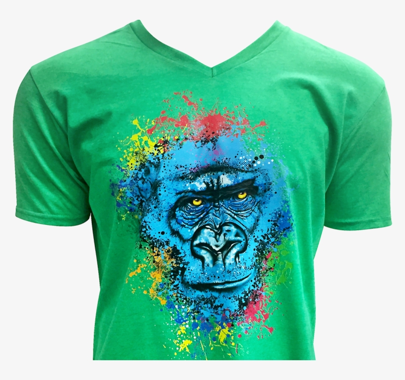 Benefits Of Dtg - Gorilla With Colored Paint Splatter Harambe Spare Tire, transparent png