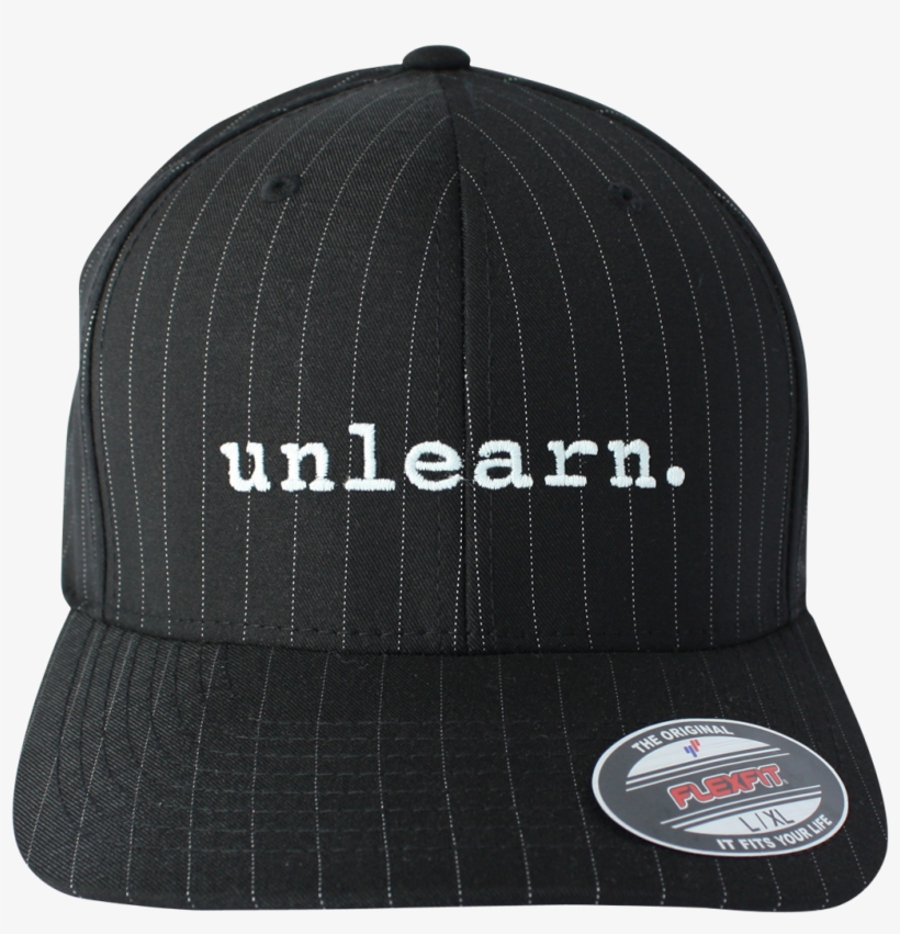 Black Pinstripe Flexfit Hat - Unlearn, transparent png