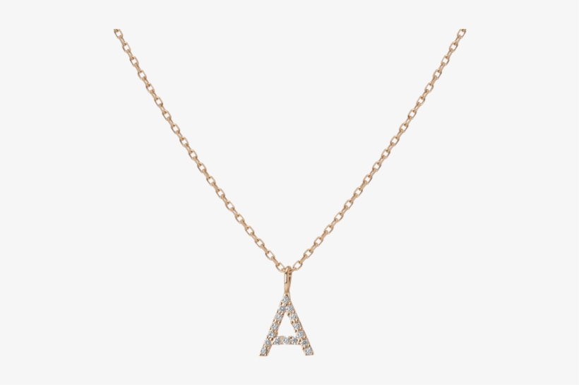 14k Yellow Gold 18k Yellow Gold White Diamonds First - Letter Necklace Png, transparent png
