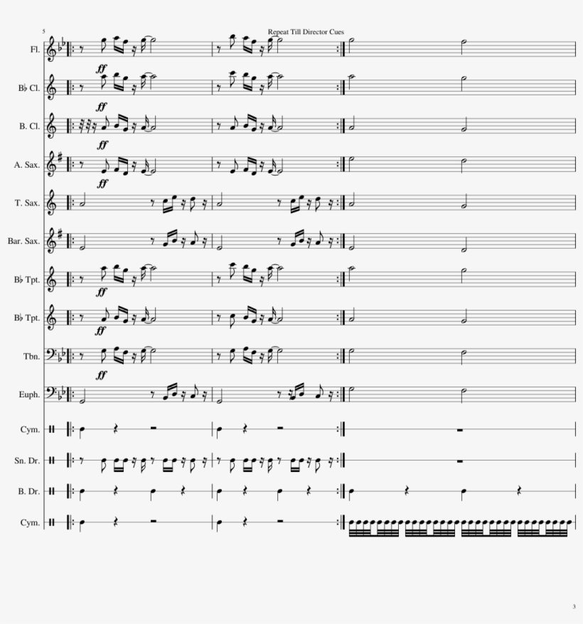John Cena's Theme Sheet Music 3 Of 5 Pages - Number, transparent png