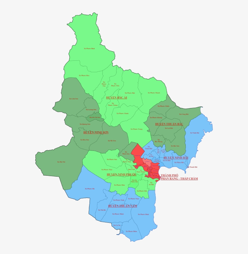 Ban Do Hanh Chinh Ninh Thuan - Các Huyện Tỉnh Ninh Thuận, transparent png