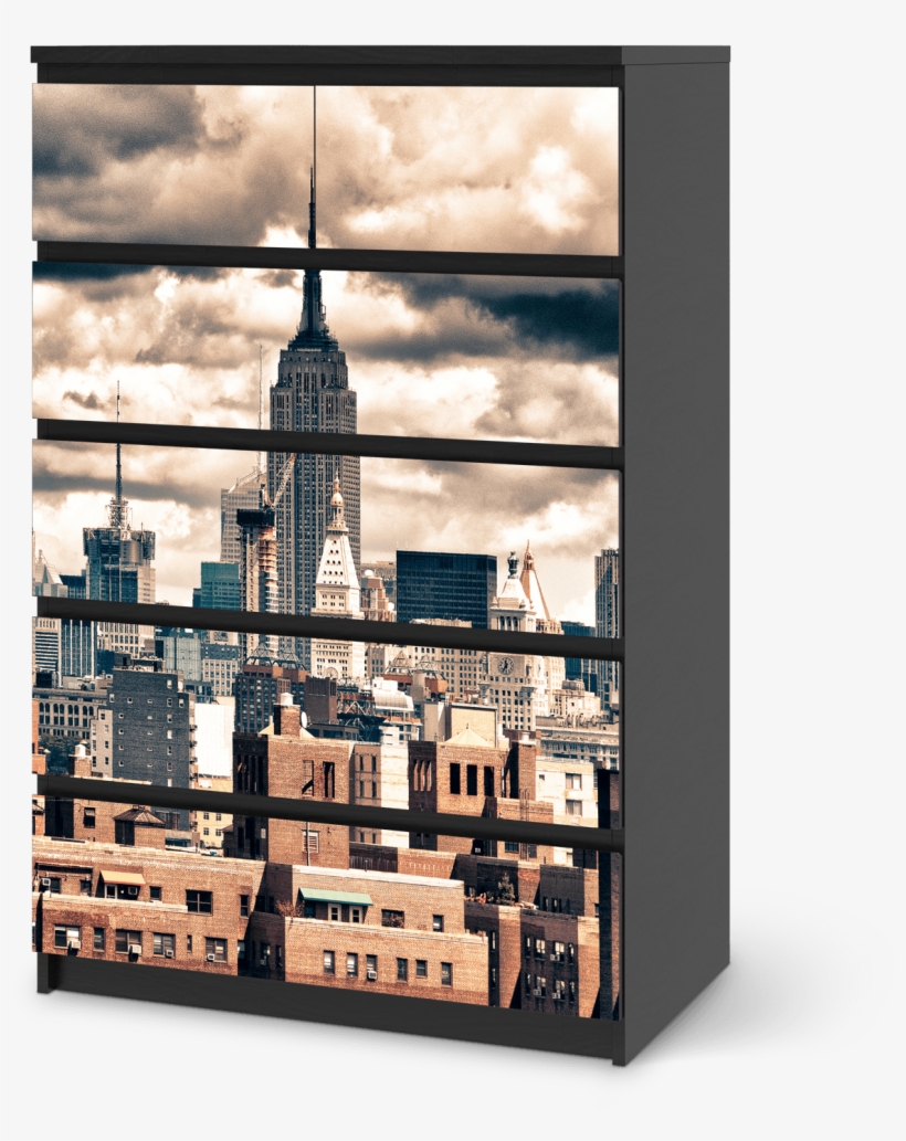 Designfolie Skyline Nyc (malm 6 Schubladen (hoch)), transparent png