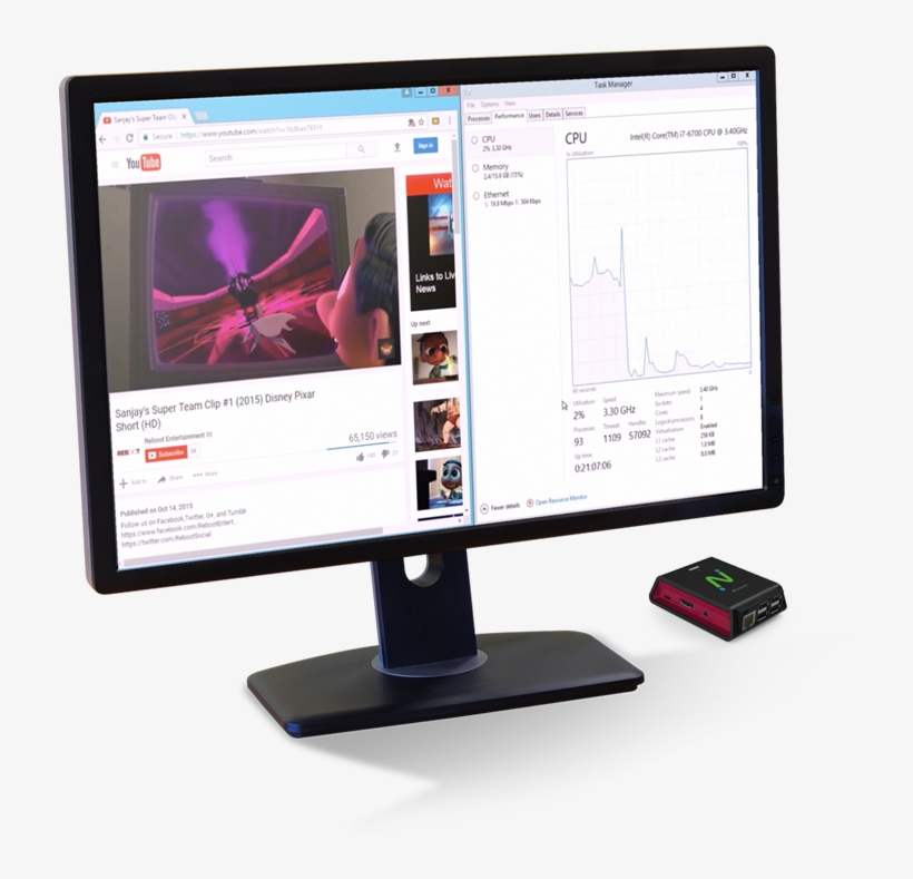 Multimedia Enhancement Through Ncomputing Vcast Streaming - Ncomputing Rx300, transparent png