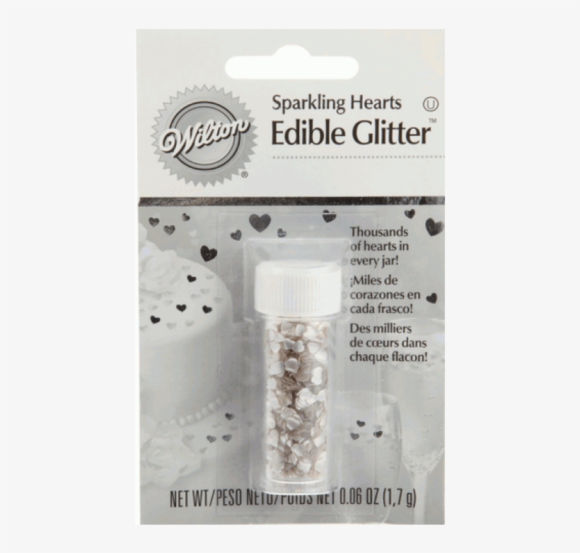 Wilton Edible Glitter, Silver Hearts, Shop In Kenya - Wilton 489616 Edible Glitter .04 Ounces-pkg-silver, transparent png