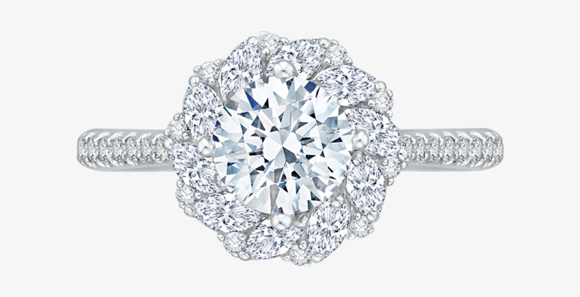 Carizza 18k White Gold Carizza Semi Mount Engagement - Ht254625rd9 Platinum Tacori Petite Crescent Engagement, transparent png