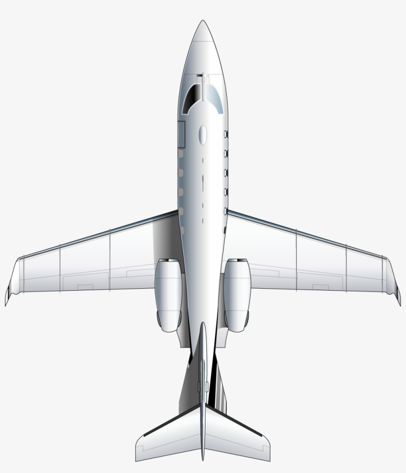 Learjet 31a Top View - Airplane Top View Png, transparent png