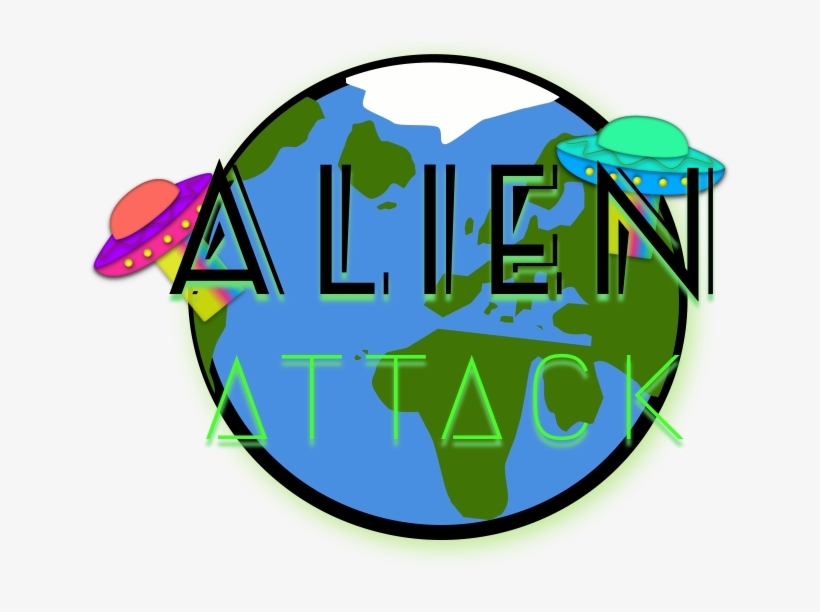 Alien Attack Logo, transparent png