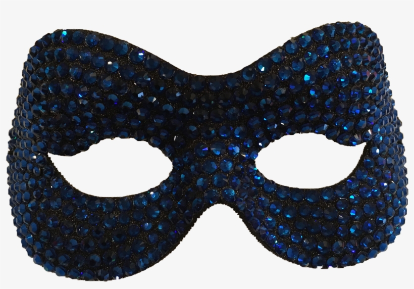 Blue Swaroviski Crystal Masquerade Mask - Mask, transparent png
